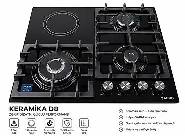 soba elektrik: ARDO qaz + elektrik ankastre ocaq - Ölçü: 60 x 52 sm (eni x dərinlik) — 4