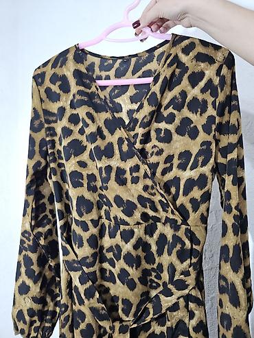 leopard 5: Повседневное платье, Осень-весна, Длинная модель, На запах, L — 2