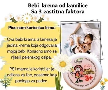 Ostale dečije stvari: BEBI KREMA 🍭🍭🍭 Bebi krema sa cinkom, alantoinom i ekstraktom nevena — 9