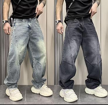 свободные штаны: Мужские джинсы свободного кроя (baggy/loose fit) на рост 165-170 - — 1