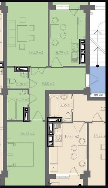 Продажа квартир: 2 комнаты, 65 м², Элитка, 6 этаж, Готовая ПСО (под самоотделку) at lalafo.kg — 1 Продажа квартир: 2 комнаты, 65 м², Элитка, 6 этаж, Готовая ПСО (под самоотделку) — 1