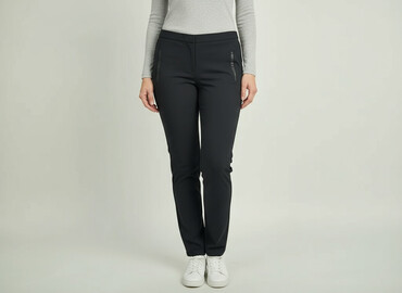 modne duże rozmiary spodnie: Greenpoint, Material trousers for women, size S