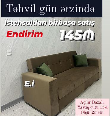 divan ofis: Açılan bazalı divan – istehsaldan birbaşa satış. - Ölçü: 2 metr - — 1