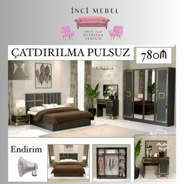 interturan mebel neftciler: 2 təknəfərlik çarpayı, Dolab, Termo, 2 tumba, Azərbaycan, Yeni