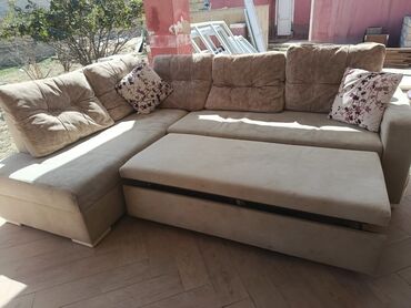 Divan və masa dəstləri: Künc divan, Açılan, Parça