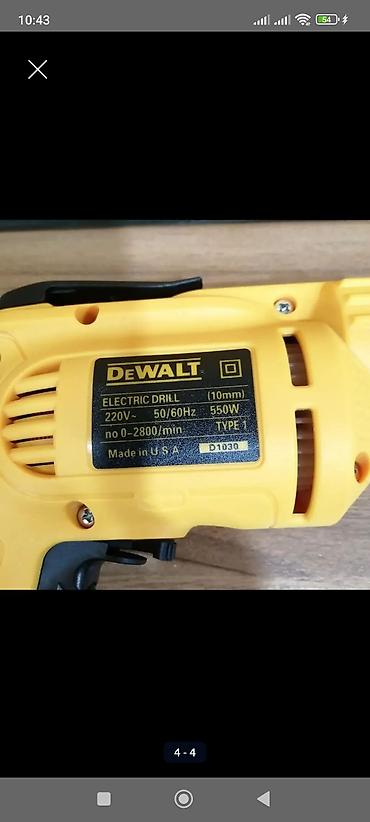 dewalt drel: Məhsul: DeWALT elektrikli matkap Xüsusiyyətlər: - Güc: 550W - — 4