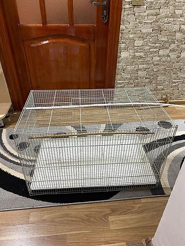 quş yuvasi: Böyük ölçülü quş qəfəsi - Material: möhkəm metal tor, ağ rəng - — 3