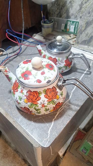 xrom caydan: Çay dəsti, rəng - Qırmızı, Metal, Alpina, 5 nəfərlik, Azərbaycan — 5