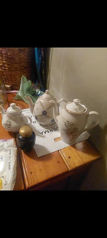 sud separatoru: Çay dəsti, rəng - Ağ, Farfor, 3 nəfərlik, Çexiya — 1