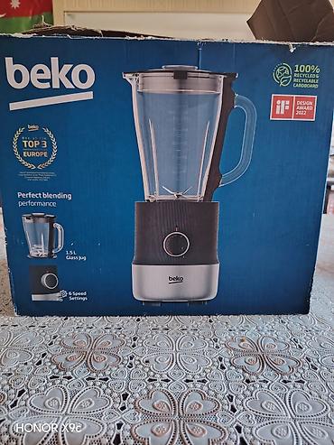 kokteyl blender: Beko blender - 1,5 l şüşə qab: ölçü cizgiləri ilə, qoxu və dad — 1