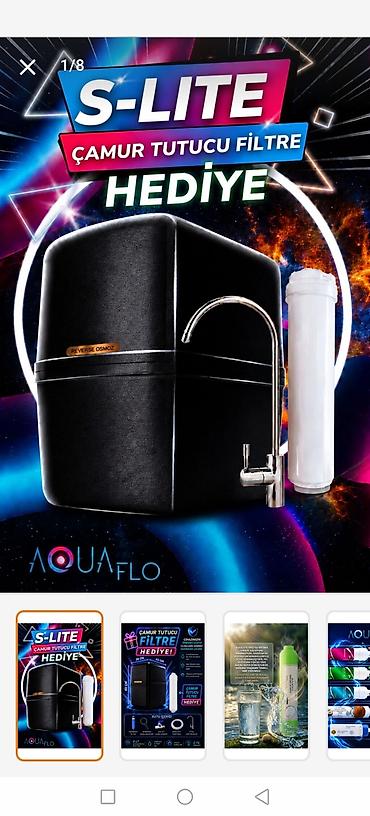ariston su qızdırıcı satisi: AQUA flo su filteri. S 14 mərhələli, qələvi (alkali), 80 GPD — 1