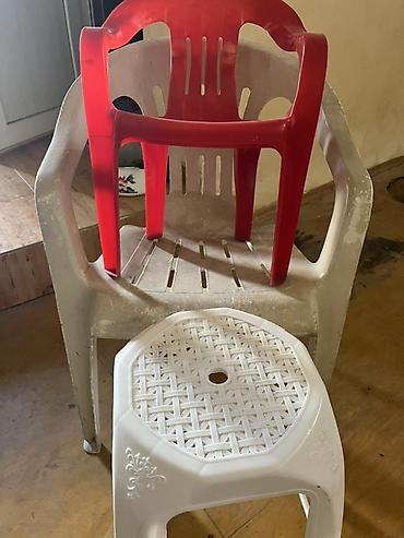 plastik stol stullar: Plastik mebel dəsti - 1 ədəd iri ölçülü plastik kreslo (bej rəng — 1