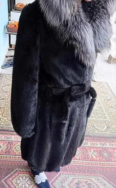 Шубы: Шуба, Норка, По колено, С капюшоном, 5XL — 5