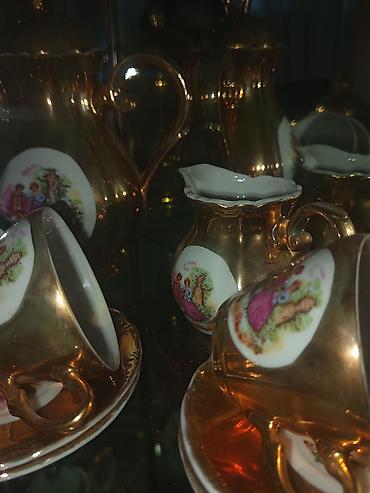 cay termosu: Çay dəsti, rəng - Qızılı, Farfor, Yaponiya — 5