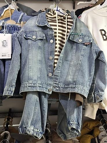 джинсы куртка: Детский комплект одежды в стиле casual: - Джинсовая куртка — 1