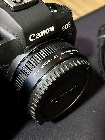 hdm: Беззеркальная камера Canon EOS R (байонет RF) + переходник, батарейка — 10