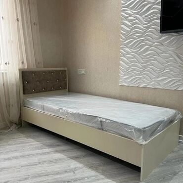 Кровати на заказ: Односпальная кровать, Без подьемного механизма, Бесплатный матрас, Без выдвижных ящиков, Азербайджан, Ламинат простой