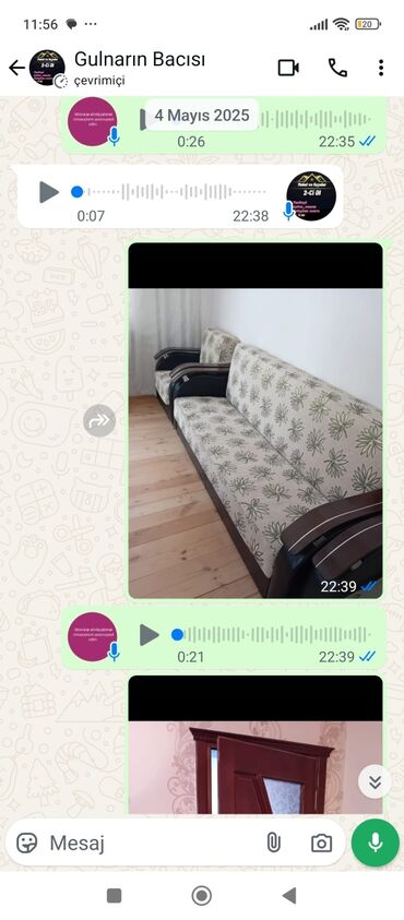 Bitkilər: İşlənmiş, Klassik divan, 2 kreslo, Bazalı, Açılan