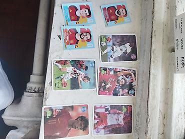 Panini kartları stikerlidir yanında 5 ədəd adi kart var