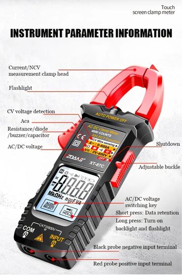 Multimetri: Digitalna klešta-multimetar ZDANG XT-87C - Merenje AC/DC struje i — 4