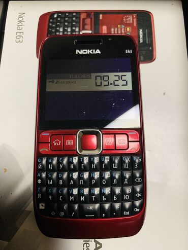 Nokia: Nokia E63, Б/у, < 2 ГБ, цвет - Красный, 1 SIM