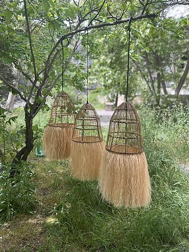 bambu: Təbii lifdən hazırlanmış asma abajur/лампа плафонları - Material — 2