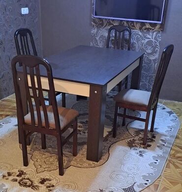 kuxna üçün stol stul: Mətbəx üçün, İşlənmiş, Dördbucaq masa, Azərbaycan