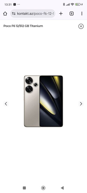 вытяжка аметист 90: Poco F6, 512 GB, rəng - Gümüşü, Sensor, Barmaq izi, Face ID