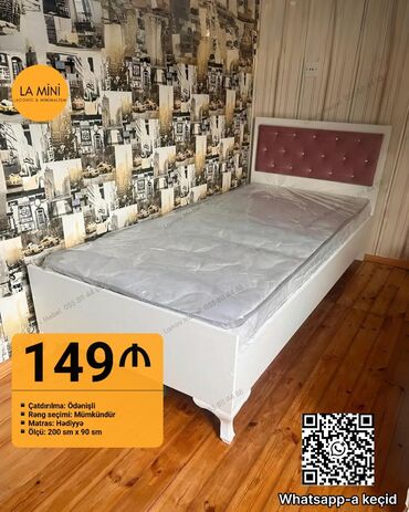 раскладушка кровать: Təknəfərlik çarpayı, Bazasız, Matras ilə, Siyirməsiz