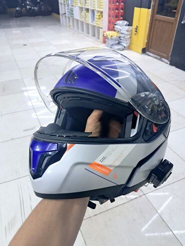 Moto əlcəklər: Kask MTE V10 İnterkomla biryerdə idyal vəziyədədi çox təcili satılır
