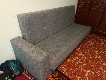 мебели буу: Прямой диван, цвет - Серый, Б/у
