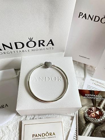 Narukvice: Pandora narukvica Moments – srebrna zmijica sa kopčom u obliku srca — 17