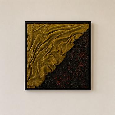 saatlar divar: Tamamilə əl işidir✨ Abstrakt tekstural tablo – kvadrat format - — 1