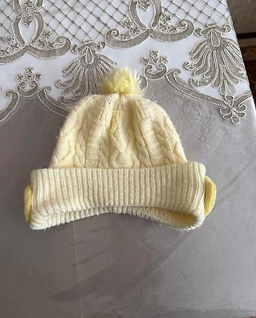 tuklu papaq: Uşaq üçün toxunma papaq - Rəng: açıq krem/sarının pastel tonu - — 1
