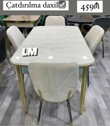 modern stol stullar: Qonaq otağı üçün, Yeni, Açılmayan, Oval masa, 4 stul