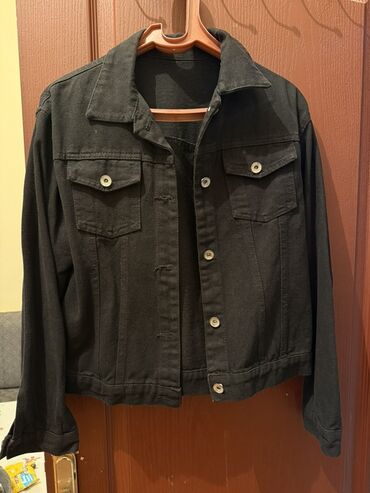 ЗИЛ: Qara cins gödəkçə - Material: qalın denim (cins parça), qara rəng -