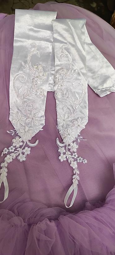 Свадебные аксессуары: Свадебный аксессуар, Свадебные перчатки, Б/у, цвет - Белый — 6