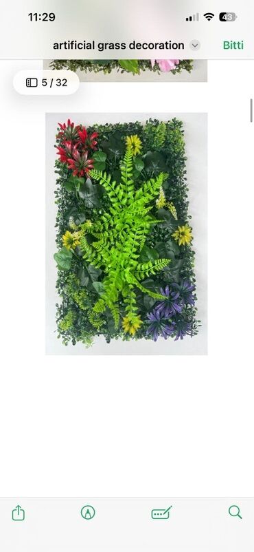 Süni güllər: Süni Yaşıl Divar Panelləri – dekorativ vertikal bağ həlləri Məhsul — 22