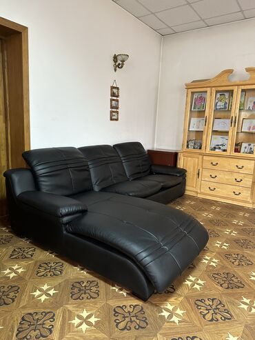 диван 3 в 1: Угловой диван, цвет - Черный