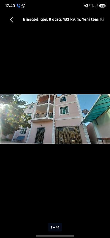 iceriseher ev satilir: Binəqədi qəsəbəsində 3 mərtəbəli geniş həyət evi. Rayon: Binəqəsi qes — 1