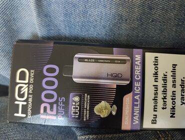 Qəlyan, vayp və aksesuarları: HQD Disposable Pod Device – GLAZE ICE, 12000 PUFFS - Dad: Vanilla Ice