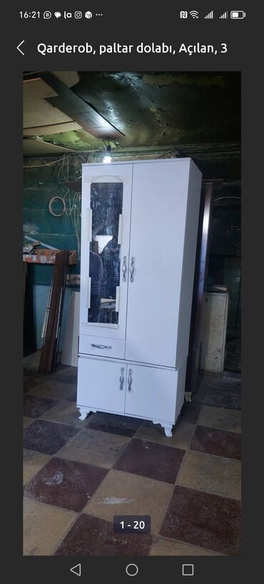 Dolablar: Açılan, 2 qapılı Düz dolab, Qarderob, paltar dolabı — 7