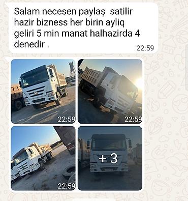 Готовый бизнес: Satılır: Hazır daşınma/logistika biznesi – 4 ədəd ağır tonnajlı dump — 1