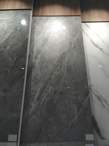 kafel metlax hamam ucun: Böyük ölçülü keramika plitə – boz mermer teksturalı - Material