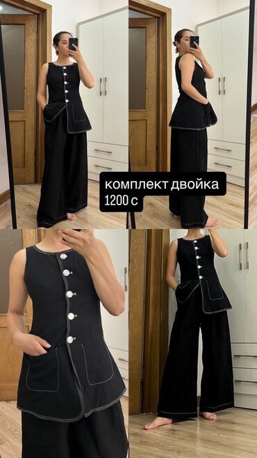 турецкие вечерние платья больших размеров: Брючный костюм, Палаццо, Топ, Осень-весна