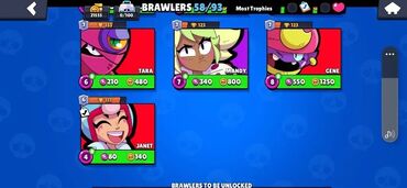 video maqnitafon: Brawl Stars oyununda istifadə edilən dörd fərqli personajın təsviri