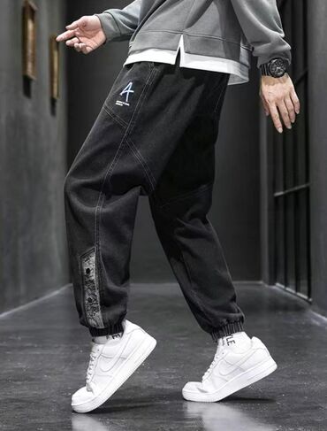 джинсы палаццо: Джинсы 4XL (EU 48), цвет - Черный