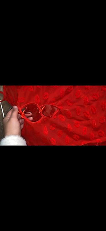 Платья: Красное полупрозрачное мини‑платье/сарафан из сетчатого материала — 2
