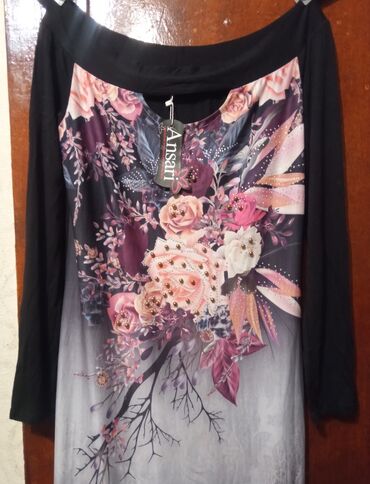 Ziyafət donları: Xanım üçün arxası qara rəngli, önü çəhrayı gül naxışları muncuqlarla — 5