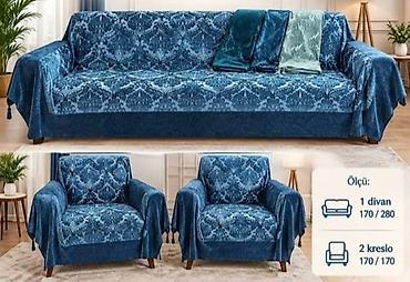 8 mart hediyelik: Qonaq otağı üçün mebel örtüyü dəsti - Komplekt: 1 ədəd divan örtüyü + — 1
